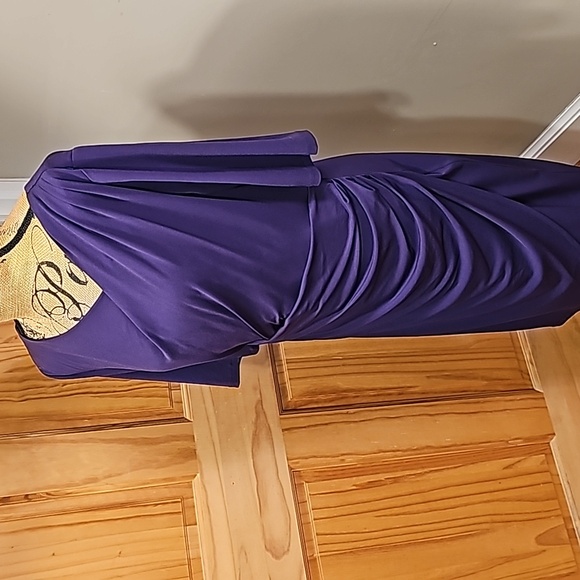 Size 14 connected apparel new without tags purple 3/4 length sleeve dress - Picture 4 of 11